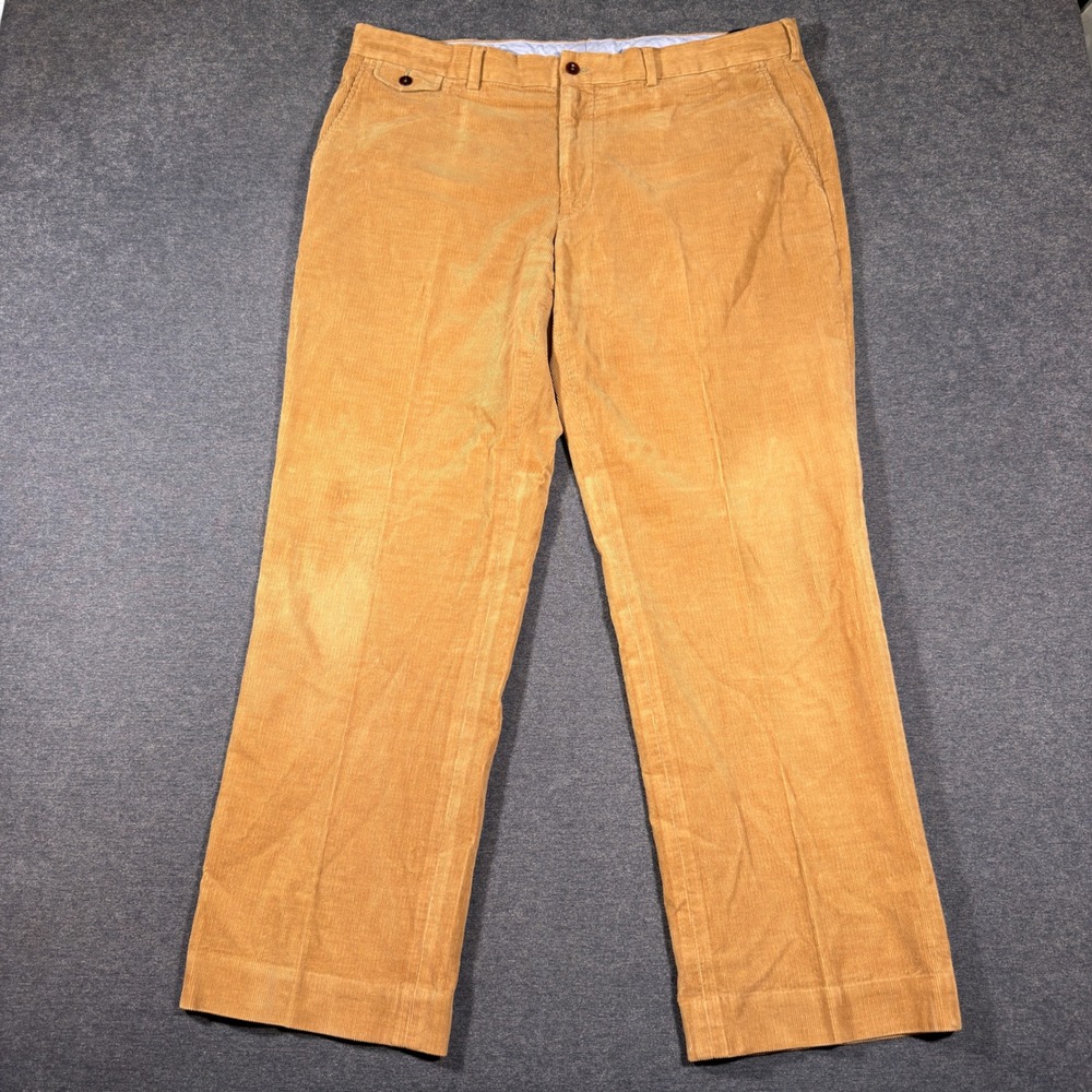 Vintage Polo Ralph Lauren Corduroy Pants Mens 38x30 Tan Brown Stretch Academia